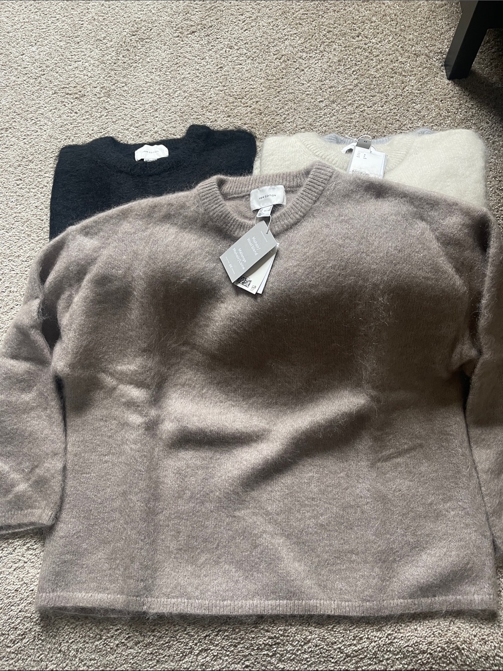 Bundle of H&M oversized mohair sweaters, small, black / cream / grey / beige - Picture 3 of 5